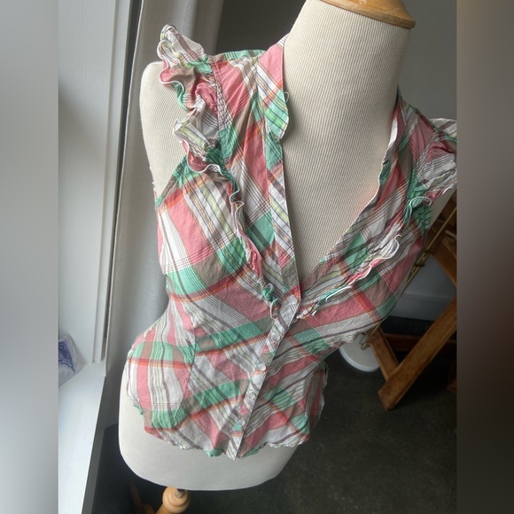 Plaid Ruffle Blouse - Picture 9 of 10